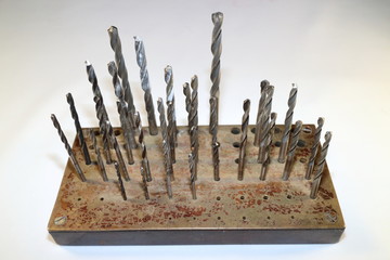 tool for work, clip for storing drills, on white background