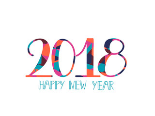 2018 Happy New Year bright background. element for presentations, flyers, leaflets, postcards and posters. Trend in design. Vector illustration EPS10