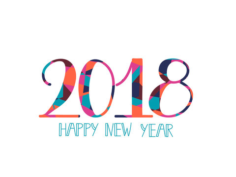 2018 Happy New Year bright background. element for presentations, flyers, leaflets, postcards and posters. Trend in design. Vector illustration EPS10