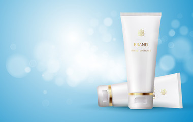 Beautiful vector design of cosmetic package advertising template for hand or face cream