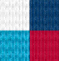 Set of colored knitted texture. Vector background