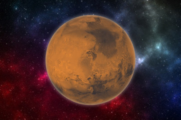 Planet Mars in space. Elements of this image furnished by NASA 