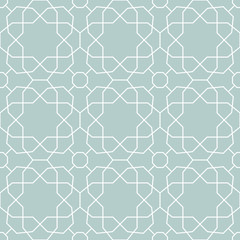 Seamless light blue and white background for your designs. Modern ornament. Geometric abstract pattern