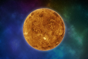 Planet Venus in the solar system. Elements of this image are furnished by NASA