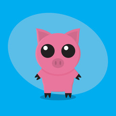 Pig cartoon flat