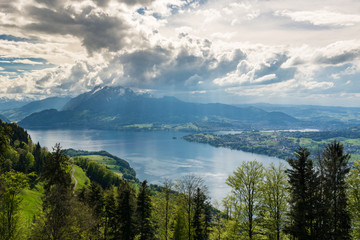 Fototapeta na wymiar Dramatic view on mount Pilatus, Switzerland