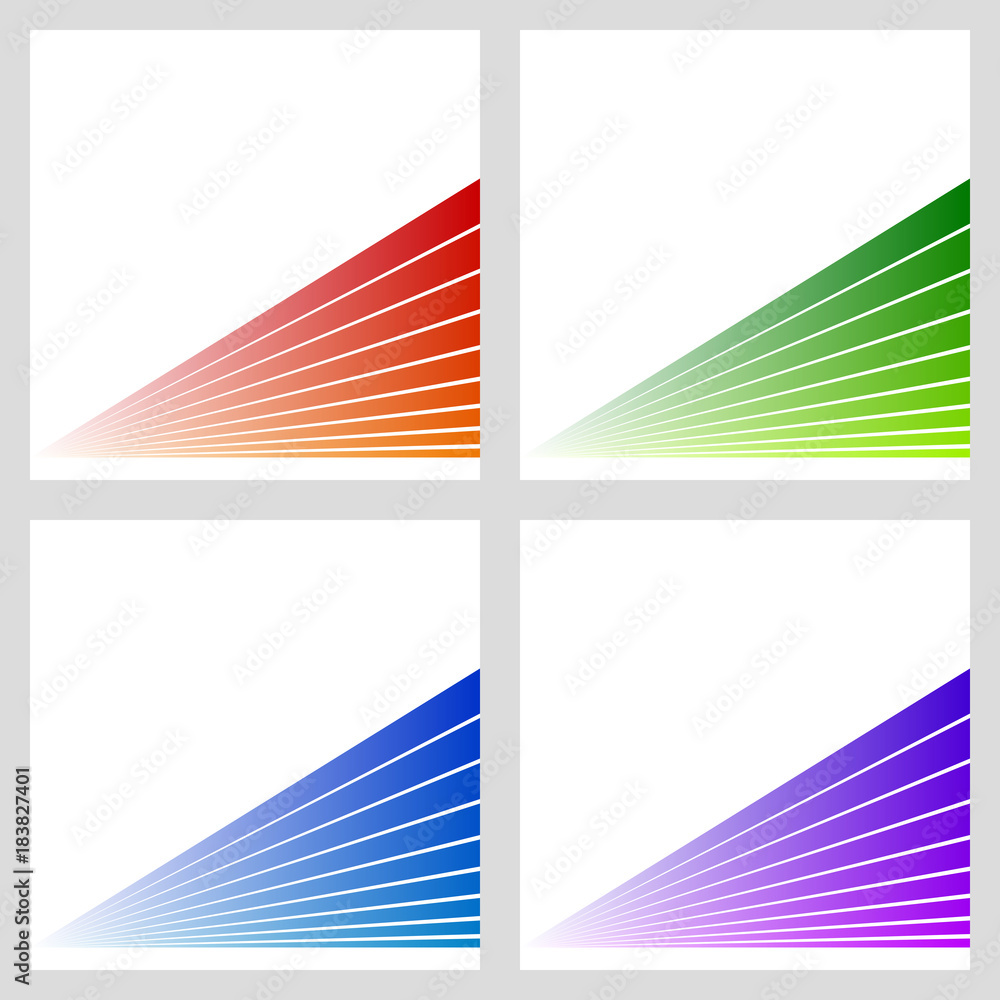 Poster simple abstract stripe background set in four color variations