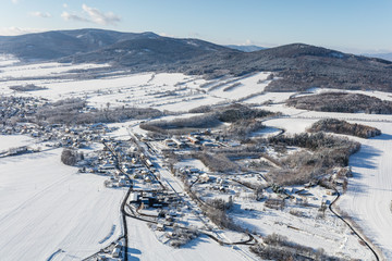 aerial view of the Pisecna village