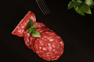 Spain sausage Salchichon Slicing salami