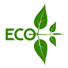 Logo on the theme of ecology, energy saving, organic. Green natural color