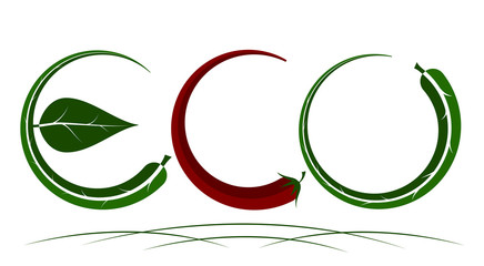 Logo on the theme of ecology, energy saving, organic. Green natural color.
