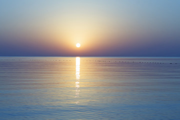 Beautiful sunrise at sea