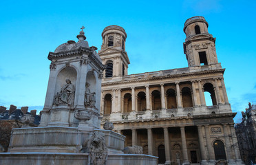 Fototapeta na wymiar The church Saint Sulpice, Paris, France.