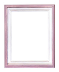 vertical pink and white painted wood picture frame