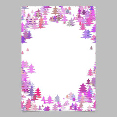 Seasonal Christmas design page template - blank winter holiday vector brochure background graphic design from stylized pine trees