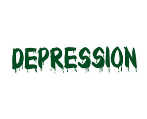 Depression. Typographic stamp visualisation concept Original series.