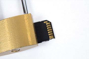 Padlock and USB flash drive