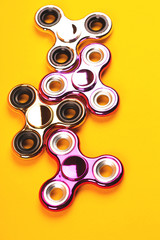 Set of multicolored fidget spinners