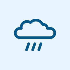 Cloud Storm Rain Weather Minimalistic Flat Line Outline Stroke Icon Pictogram Symbol