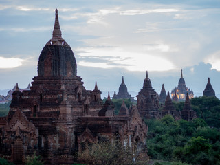 Temples in Bagan at Sunset