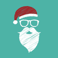 Weihnachtsmann mit Sonnenbrille - Zeichnung