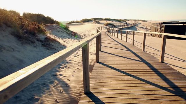 wooden walkways to the beach of Ílhavo city, District of Aveiro, Portugal