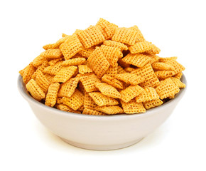 Corn flakes texture in bowl background