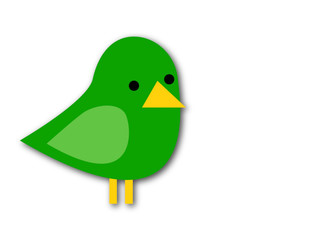 green bird