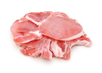 Pieces of Fresh pork meat escalope