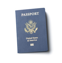 United States of America passport isolated on white background