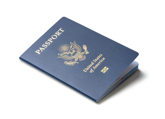 United States of America passport isolated on white background