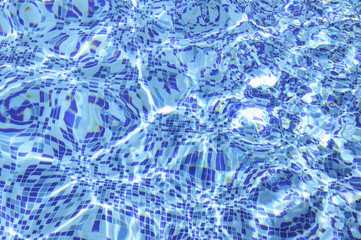 Beautiful refreshing blue swimming pool water