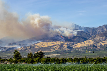 Wildfire Burning Thomas Fire Above Fillmore Ventura County California