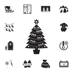 Christmas pine tree icon. Set of elements Christmas Holiday or New Year icons. Winter time premium quality graphic design collection icons for websites, web design