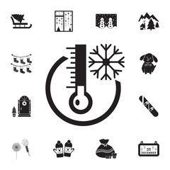 Cold weather thermometer icon. Set of elements Christmas Holiday or New Year icons. Winter time premium quality graphic design collection icons for websites, web design
