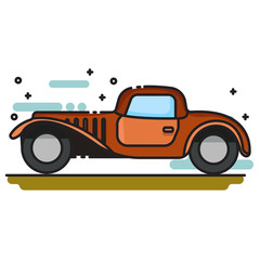 classic car icon set
