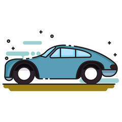 classic car icon set