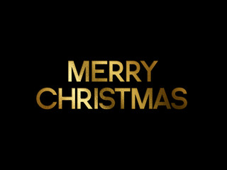 Golden glitter isolated hand writing word MERRY CHRISTMAS