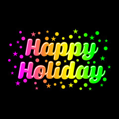 happy holiday text vector template