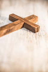 Vintage Wooden Christian Cross Crucifix Background
