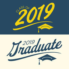 Obraz premium Class of 2019 Congratulations Graduate Typography