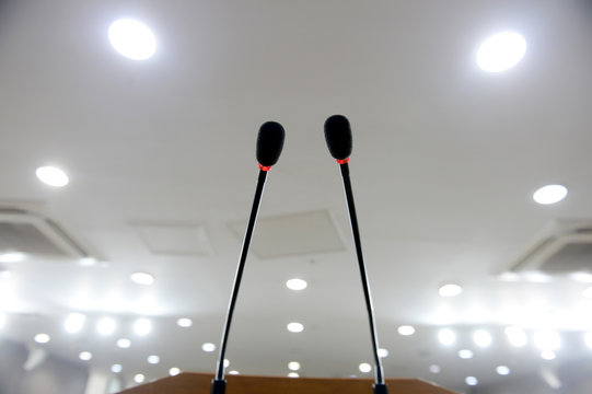 Two microphones in the hall