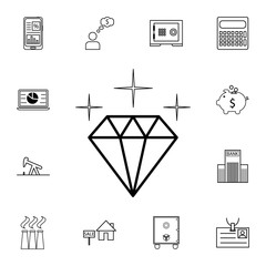 Diamond line icon. Set of business element. Premium quality graphic design. Signs, outline symbols collection, simple thin line icon for websites, web design, mobile app
