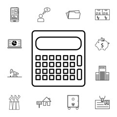 calculator icon. Set of business element. Premium quality graphic design. Signs, outline symbols collection, simple thin line icon for websites, web design, mobile app
