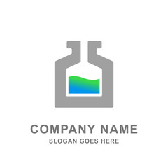 Science Research Bottle Logo Vector