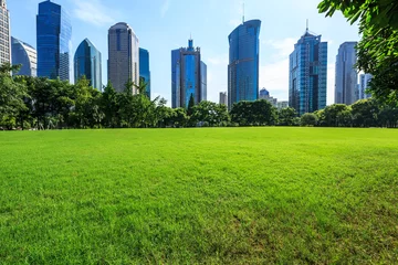 Foto op Canvas Shanghai commercial district modern urban architecture and green city park,China © ABCDstock