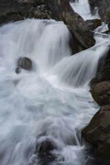 Flowing water and stones in the stream