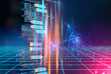 Big data futuristic visualization abstract illustration