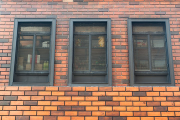 Brick wall with windows, Architecture design, Interior building