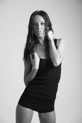 Fototapeta premium young fashionable girl posing in clothes